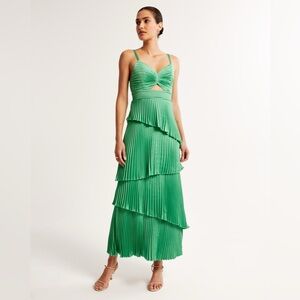 A&F Giselle Pleated Tiered Maxi Dress